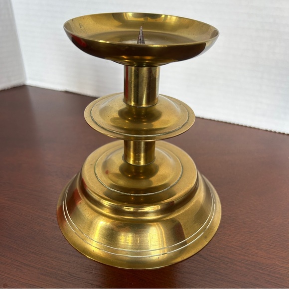 Two Brass Pillar (Piller) Candle Holders/Stands - Picture 12 of 15